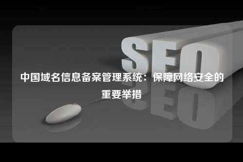 中国域名信息备案管理系统：保障网络安全的重要举措
