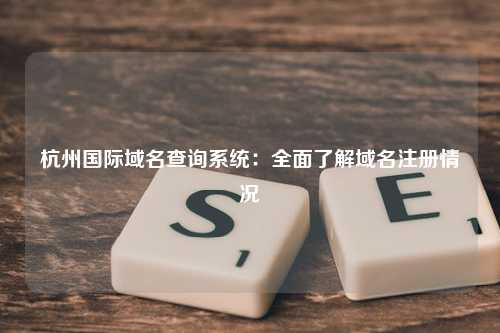 杭州国际域名查询系统：全面了解域名注册情况
